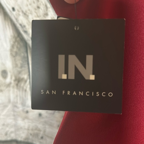 I.N. San Francisco NWT Juniors Dress Size Medium Wine color, Scuba Crepe Fabric - Picture 10 of 14